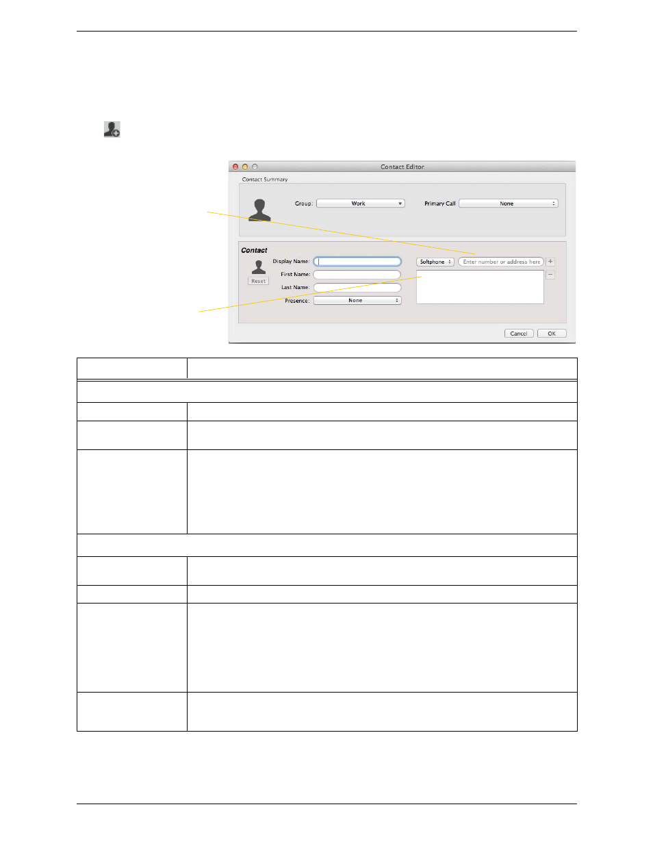 2 managing contacts and groups, Managing contacts and groups, Adding a contact | CounterPath Bria 3.5.1 for Mac User Guide - Enterprise Deployments User Manual | Page 42 / 76