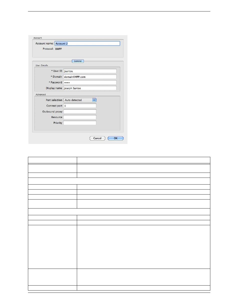 Xmpp account | CounterPath Bria 3.5.1 for Mac User Guide - Retail Deployments User Manual | Page 53 / 88