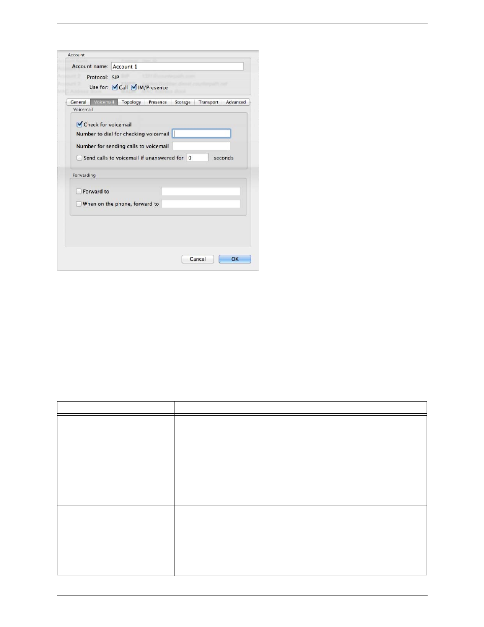 Sip accounts – voicemail | CounterPath Bria 3.5.1 for Mac User Guide - Retail Deployments User Manual | Page 56 / 88