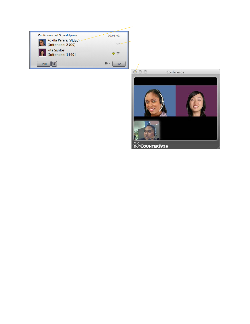 Video conference calls | CounterPath Bria 3.4 for Mac User Guide - Retail Deployments User Manual | Page 27 / 90