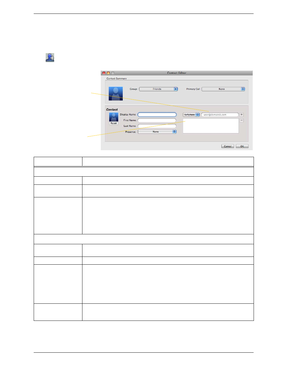 2 managing contacts and groups, Managing contacts and groups, Adding a contact | CounterPath Bria 3.4 for Mac User Guide - Retail Deployments User Manual | Page 38 / 90