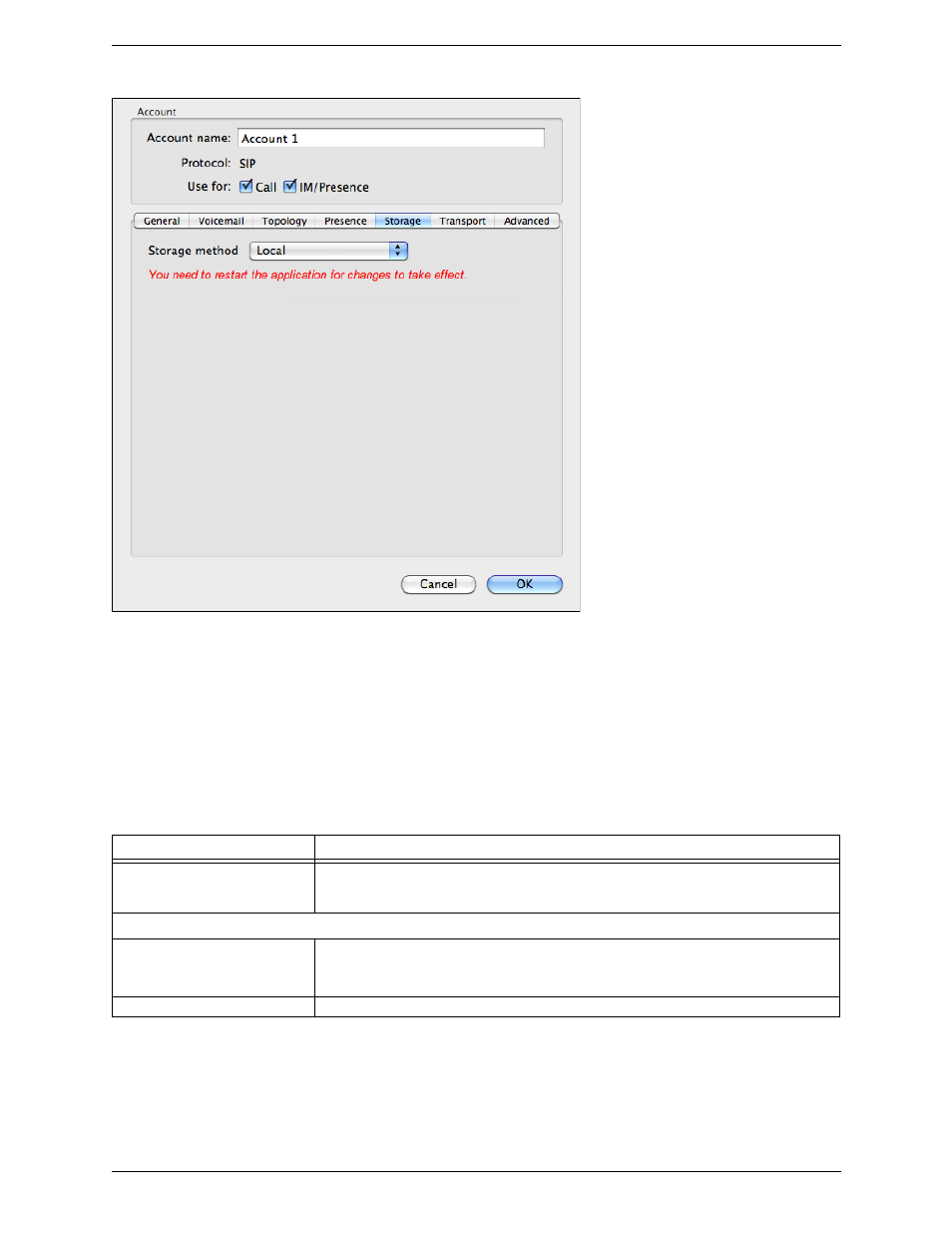 Sip accounts – storage | CounterPath Bria 3.4 for Mac User Guide - Retail Deployments User Manual | Page 60 / 90