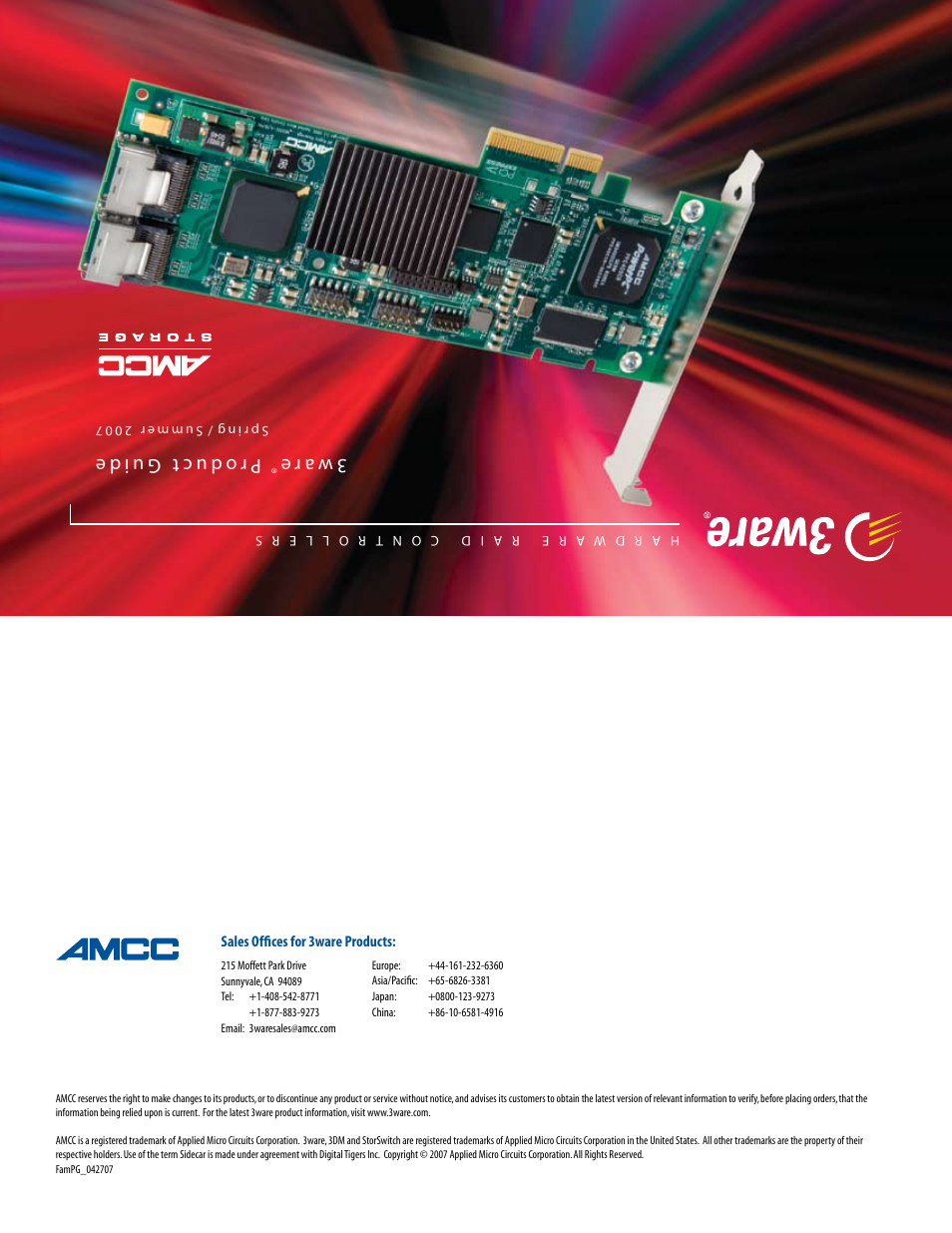 3w ar e, Pro du ct g ui de | AMCC SIDECAR 3 User Manual | Page 19 / 19