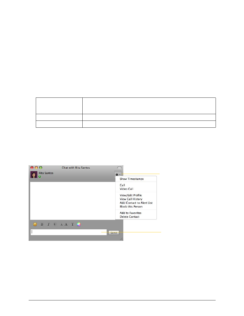 4 other bria features, 1 instant messaging, Other bria features | Instant messaging, 4other bria features, Sending an im, Receiving an im | CounterPath Bria 3.4 for Mac User Guide - Enterprise Deployments User Manual | Page 31 / 80