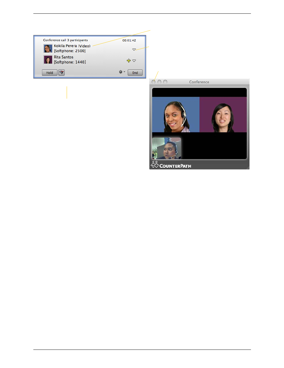 Video conference calls | CounterPath Bria 3.3 for Mac User Guide - Retail Deployments User Manual | Page 27 / 90