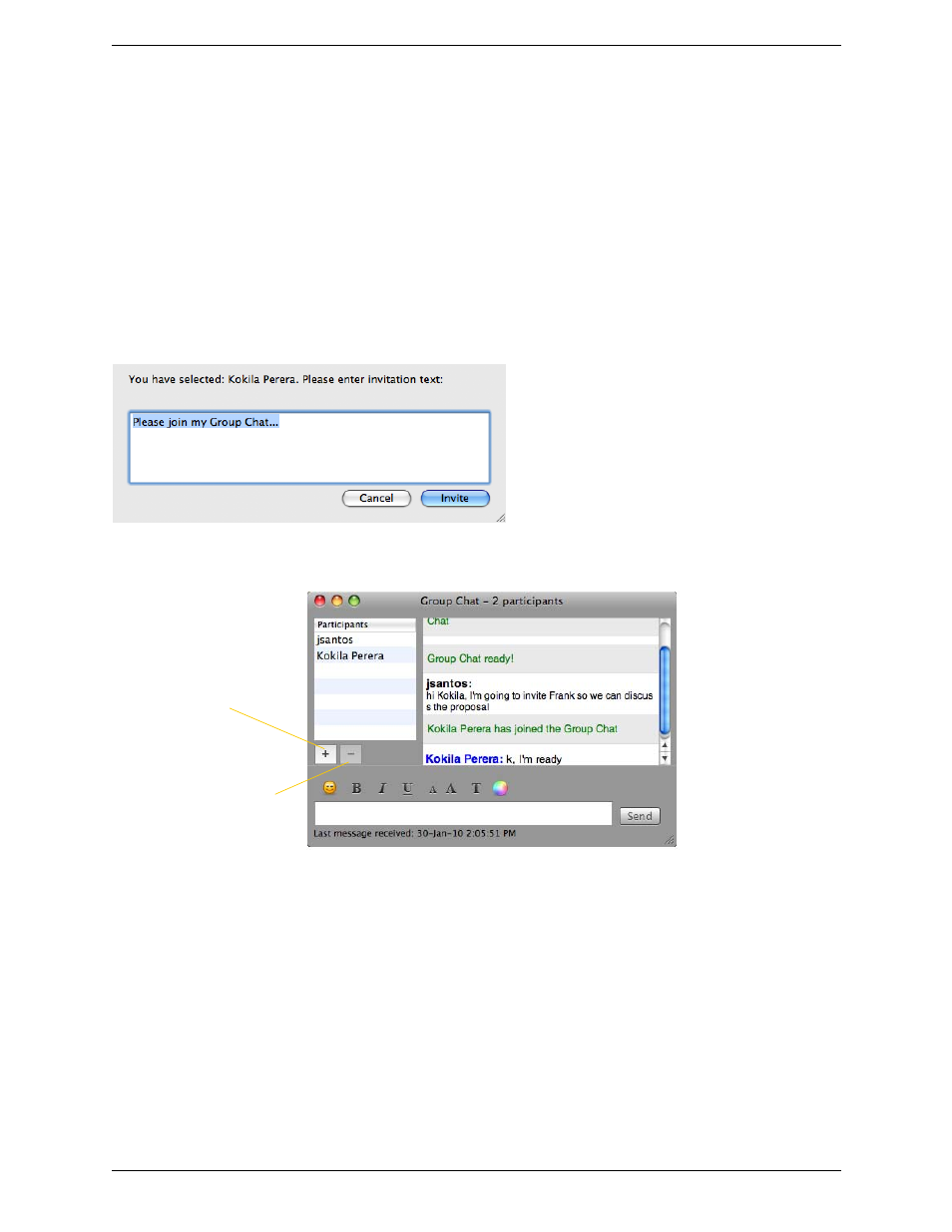 3 group chat (conference im), Group chat (conference im) | CounterPath Bria 3.3 for Mac User Guide - Enterprise Deployments User Manual | Page 33 / 80