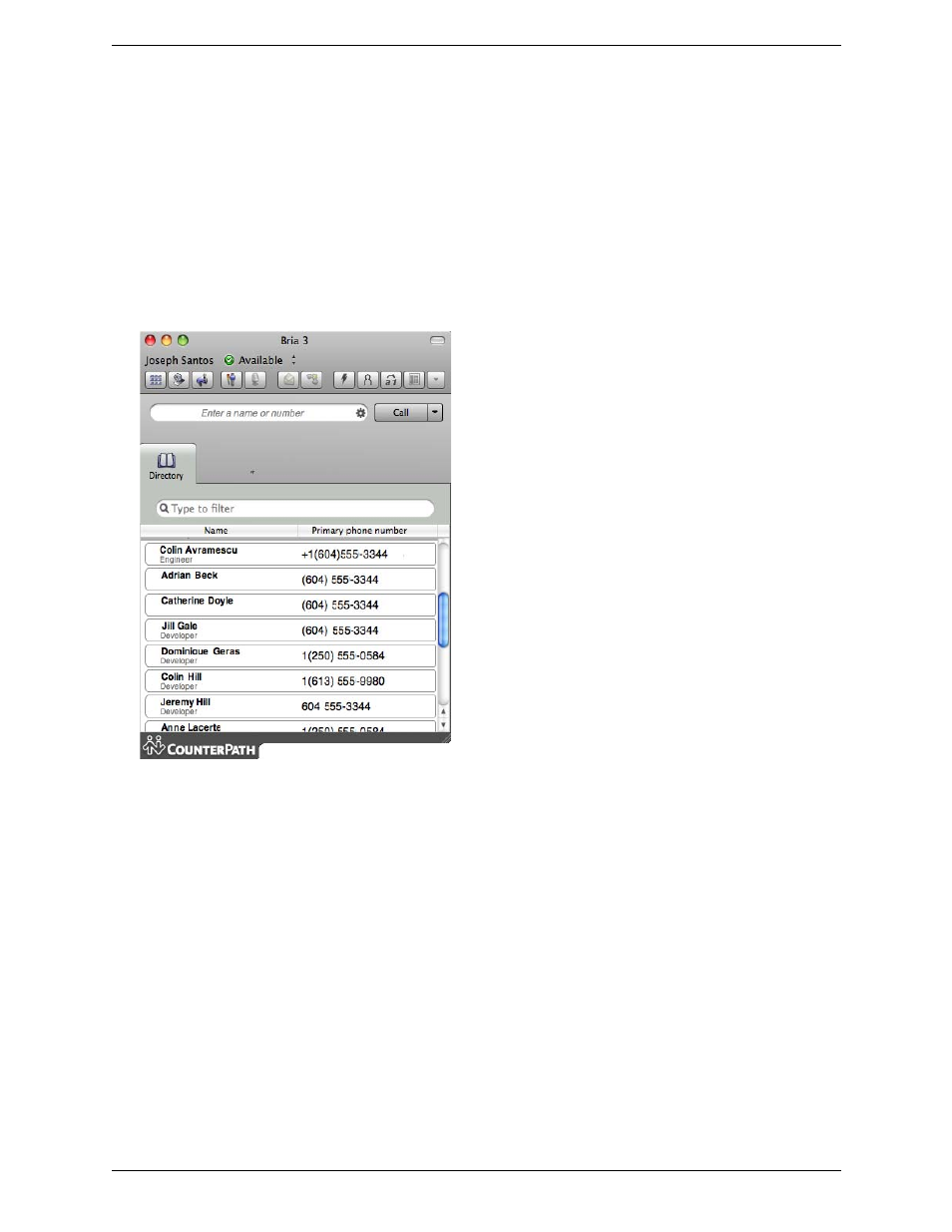 1 populating the contact list, Populating the contact list, Populating from an ldap directory | CounterPath Bria 3.3 for Mac User Guide - Enterprise Deployments User Manual | Page 40 / 80