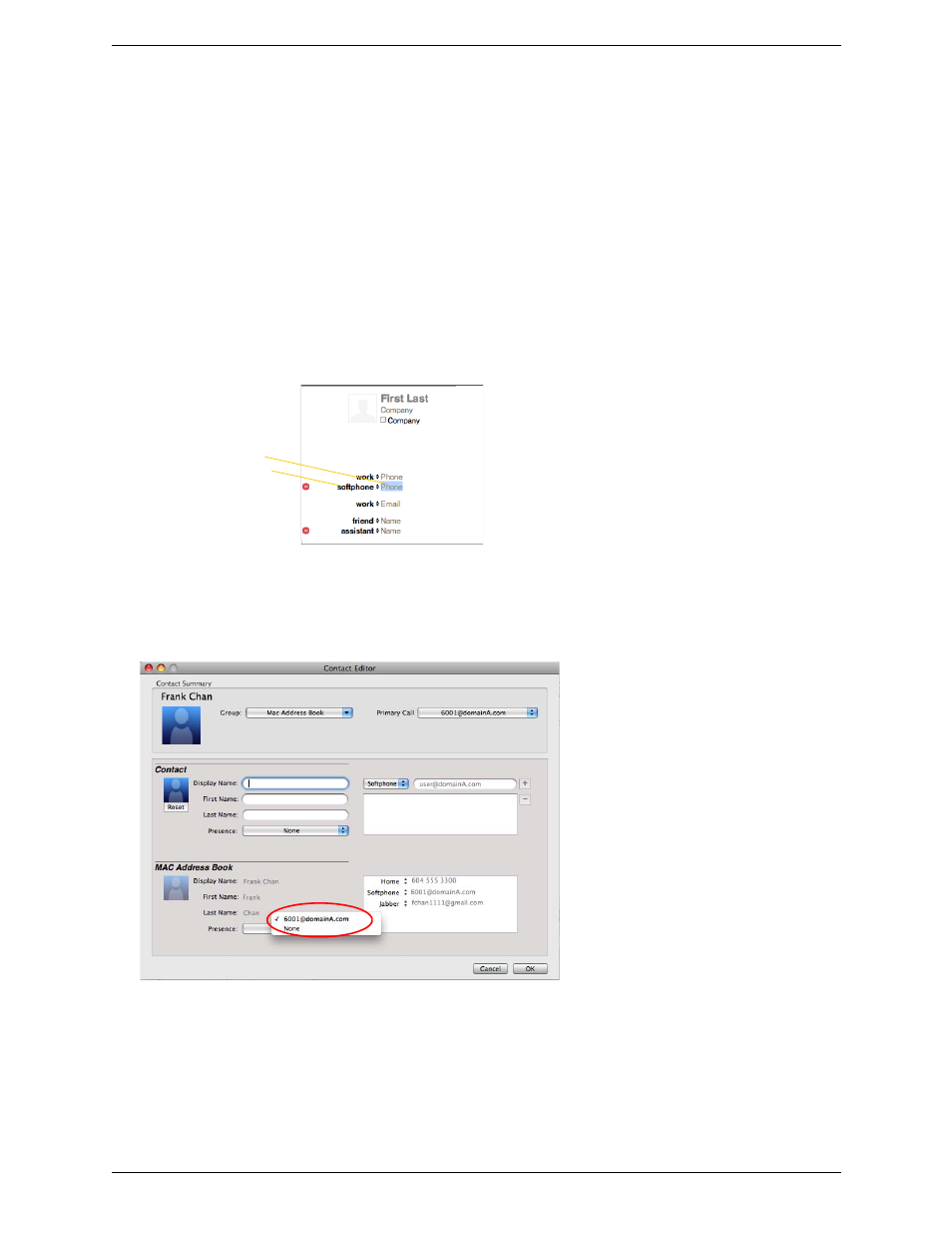 Populating from the mac address book | CounterPath Bria 3.3 for Mac User Guide - Enterprise Deployments User Manual | Page 41 / 80