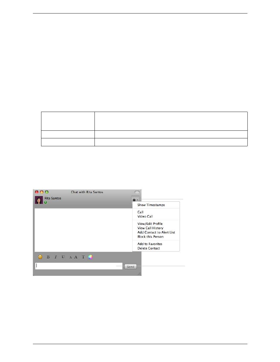 4 other bria features, 1 instant messaging, Other bria features | Instant messaging, 4other bria features, Sending an im, Receiving an im | CounterPath Bria 3.2 for Mac User Guide - Enterprise Deployments User Manual | Page 31 / 80