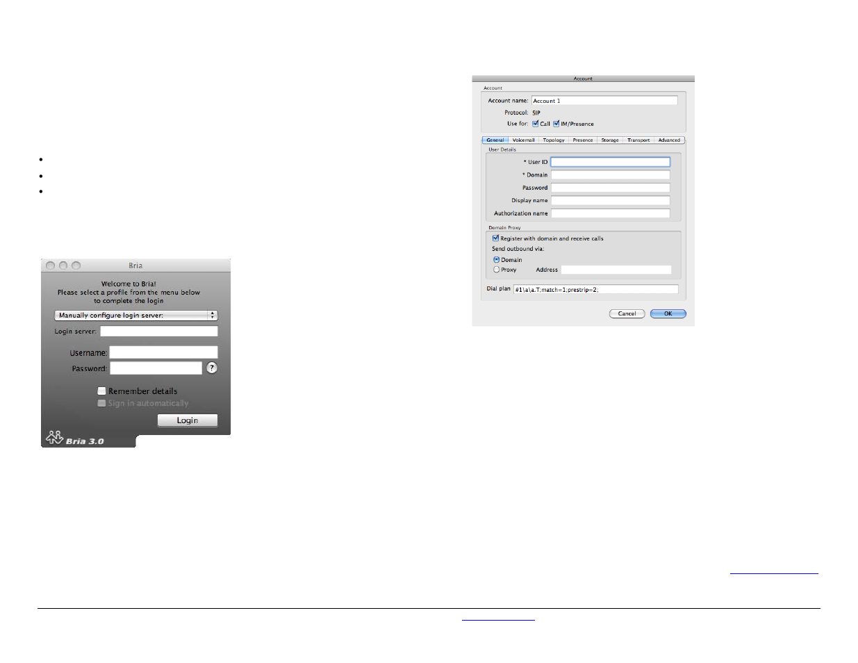 CounterPath Bria 3.2 for Mac Quick Start Guide User Manual | 1 page