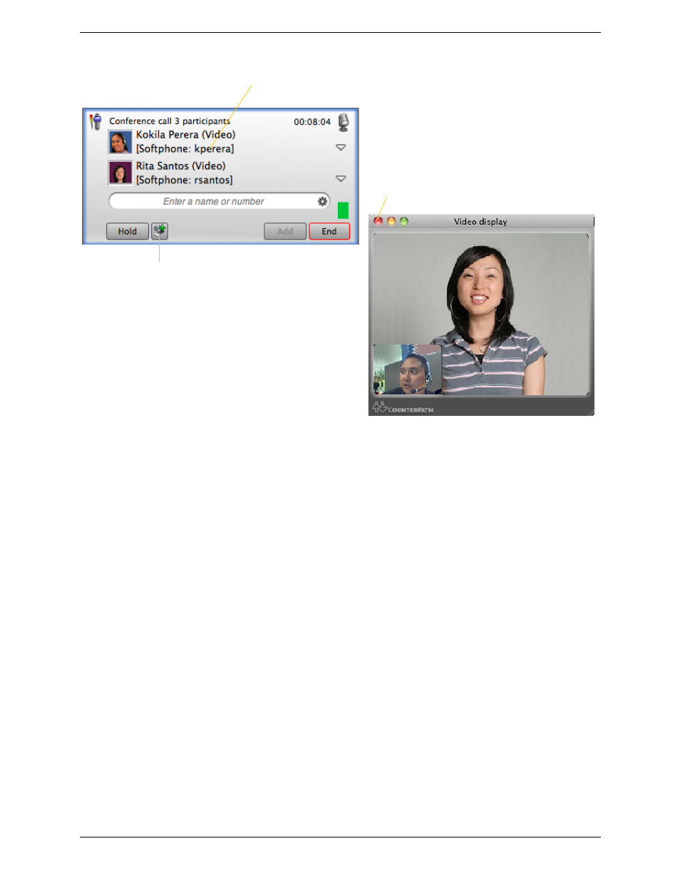 Video conference calls | CounterPath Bria 3.1 for Mac User Guide - Retail Deployments User Manual | Page 28 / 94