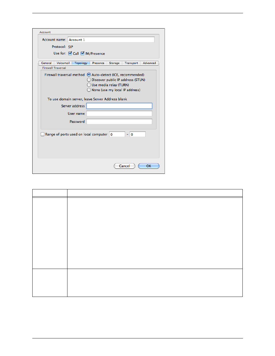 Sip accounts – topology | CounterPath Bria 3.1 for Mac User Guide - Retail Deployments User Manual | Page 60 / 94