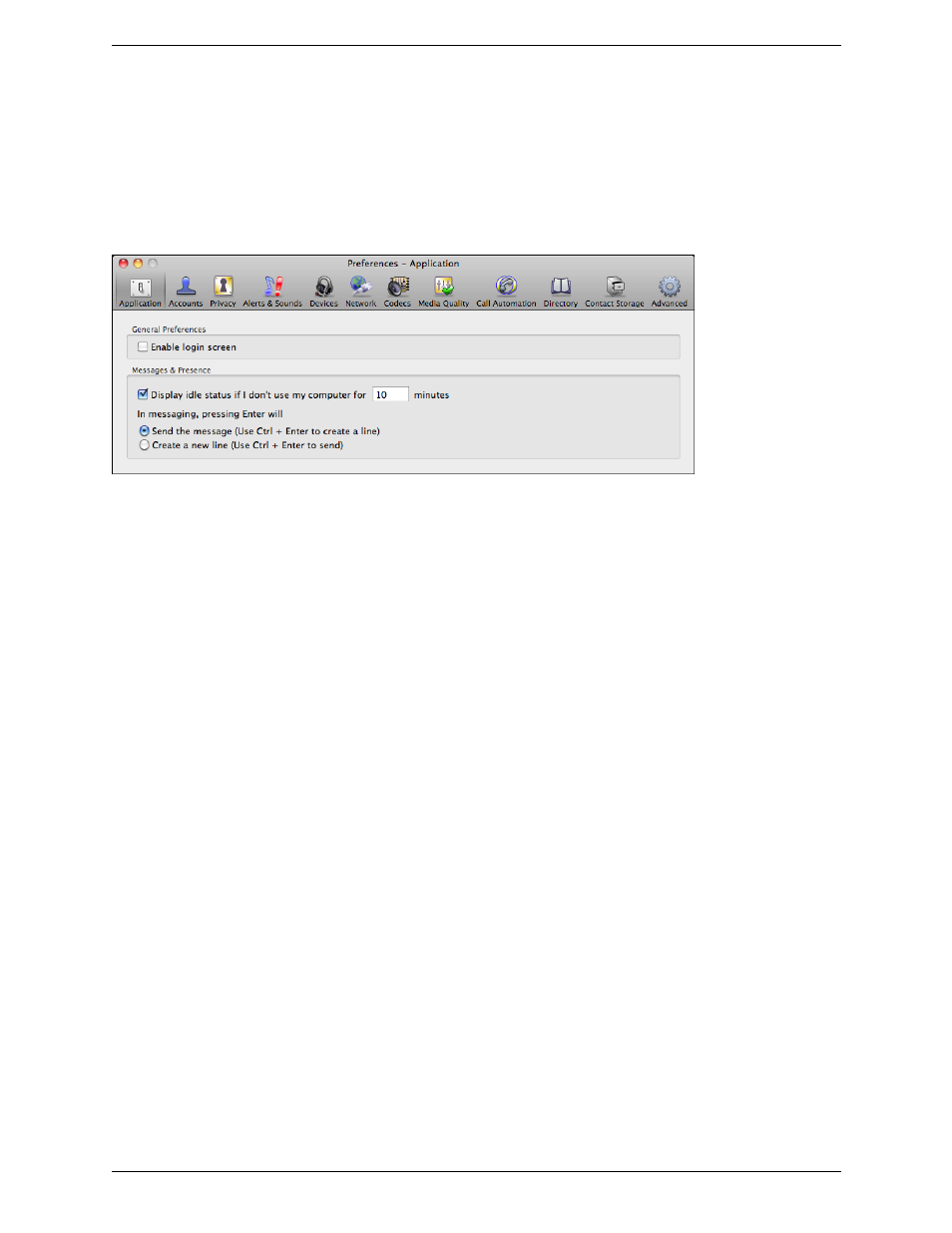 2 general preferences, General preferences, Preferences – application | CounterPath Bria 3.1 for Mac User Guide - Retail Deployments User Manual | Page 67 / 94