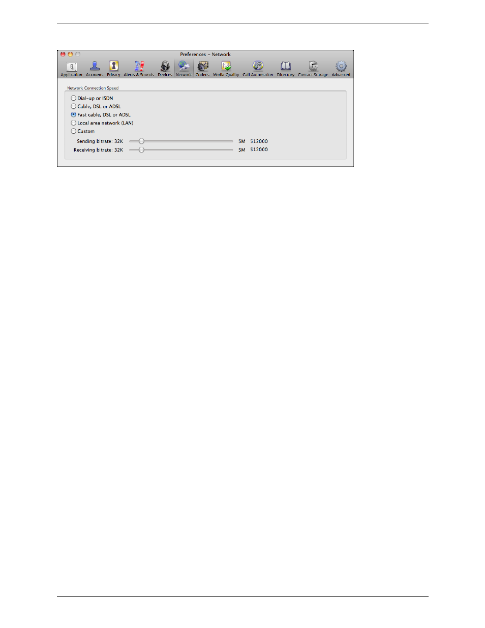 Preferences – network | CounterPath Bria 3.1 for Mac User Guide - Retail Deployments User Manual | Page 72 / 94