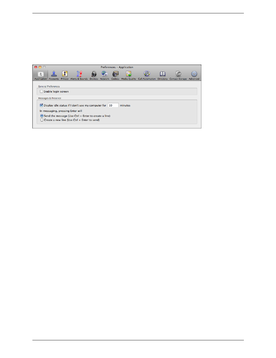 2 general preferences, General preferences, Preferences – application | CounterPath Bria 3.1 for Mac User Guide - Enterprise Deployments User Manual | Page 56 / 72