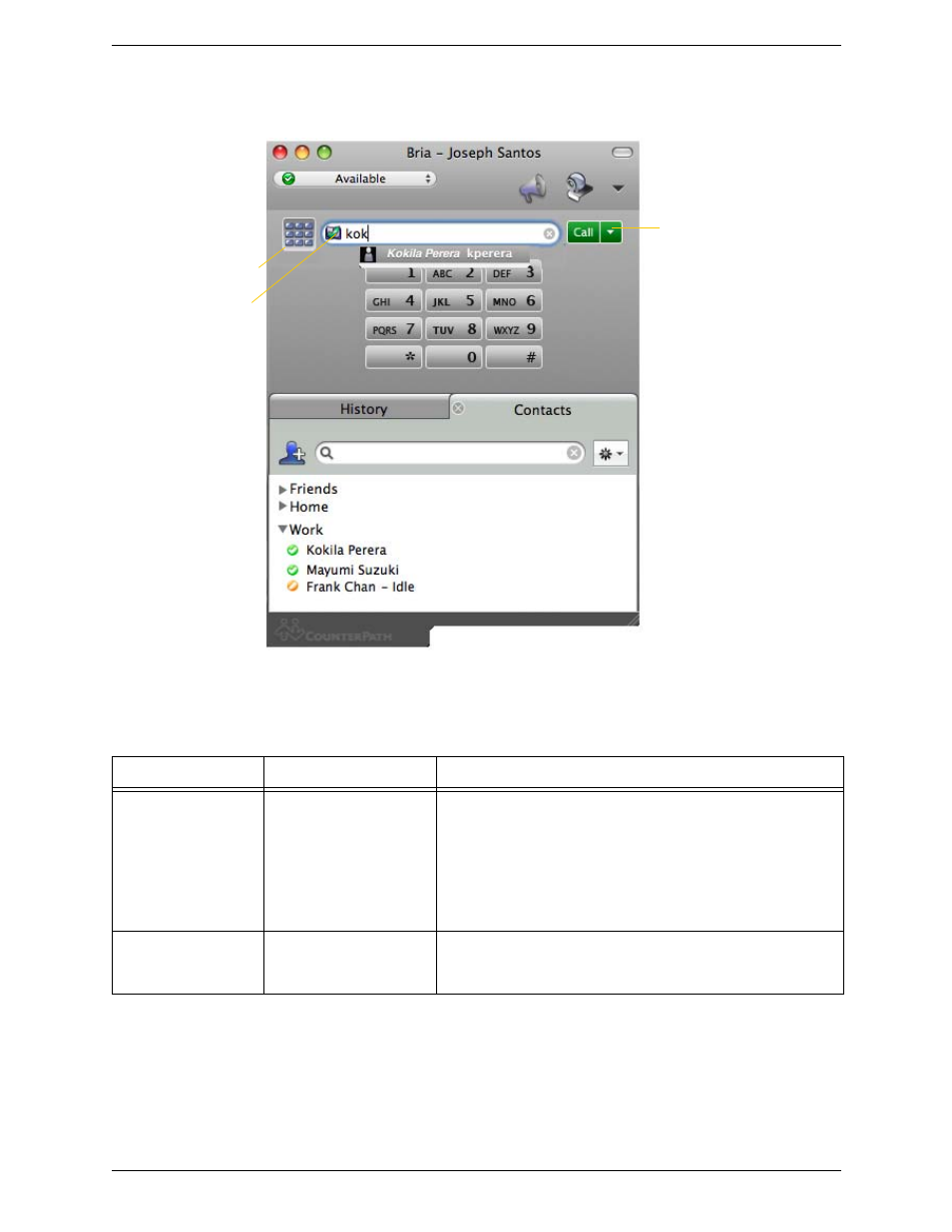 6 handling video calls, Handling video calls | CounterPath Bria 3.0 for Mac User Guide - Retail Deployments User Manual | Page 23 / 82