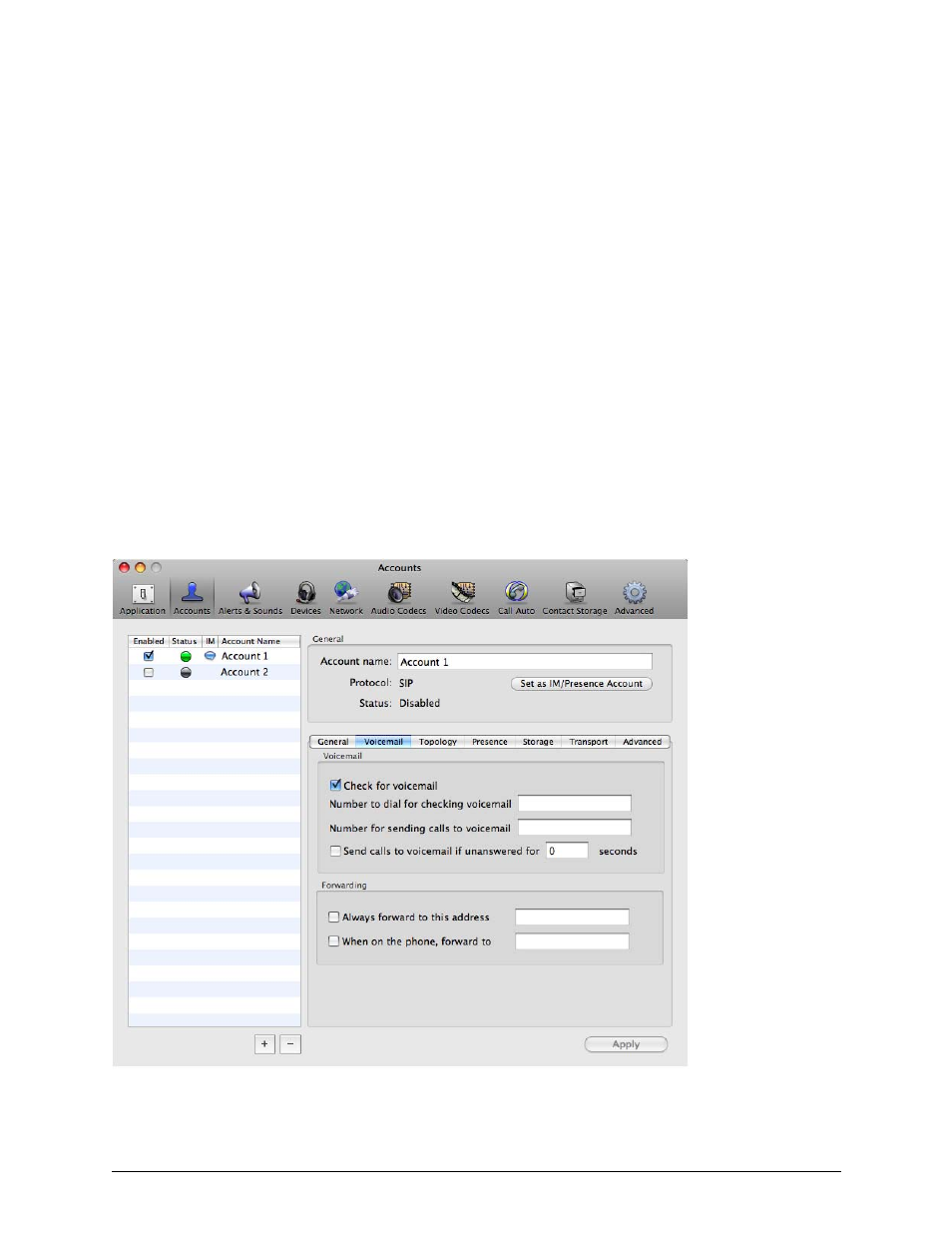 5 configuring bria, 1 configuring accounts, Configuring bria | Configuring accounts, 5configuring bria | CounterPath Bria 3.0 for Mac User Guide – Enterprise Deployments User Manual | Page 43 / 56