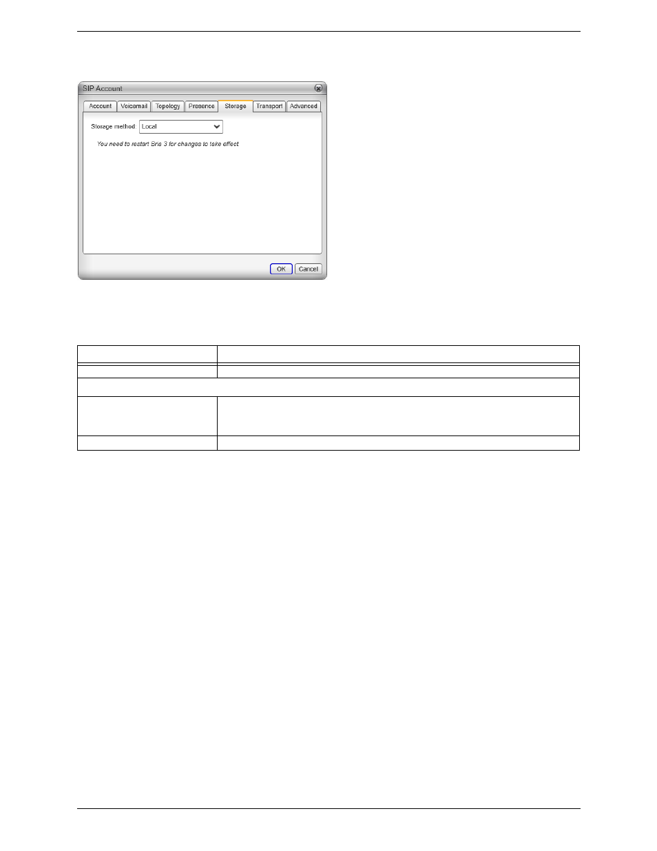 8 sip account properties - storage, Sip account properties – storage, 8 sip account properties – storage | CounterPath Bria 3.5 Administrator Guide User Manual | Page 39 / 62