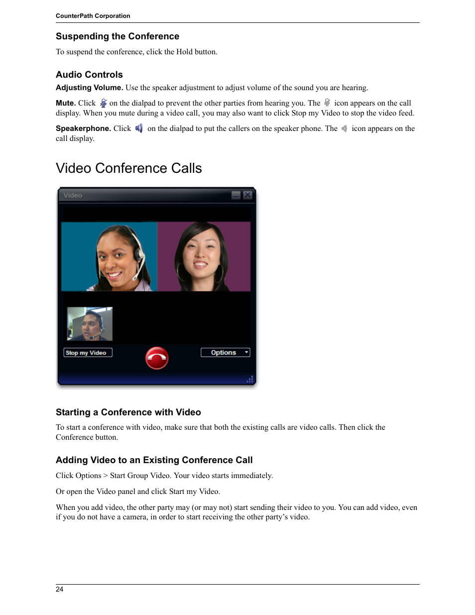 Video conference calls | CounterPath Bria 2.5 Windows User Guide User Manual | Page 28 / 96