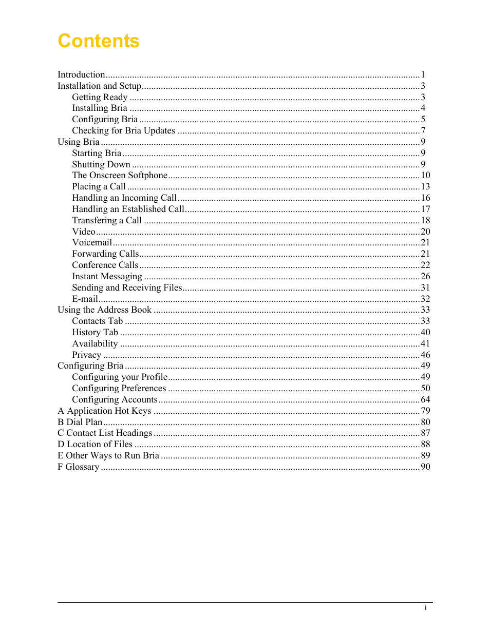 CounterPath Bria 2.5 Windows User Guide User Manual | Page 3 / 96