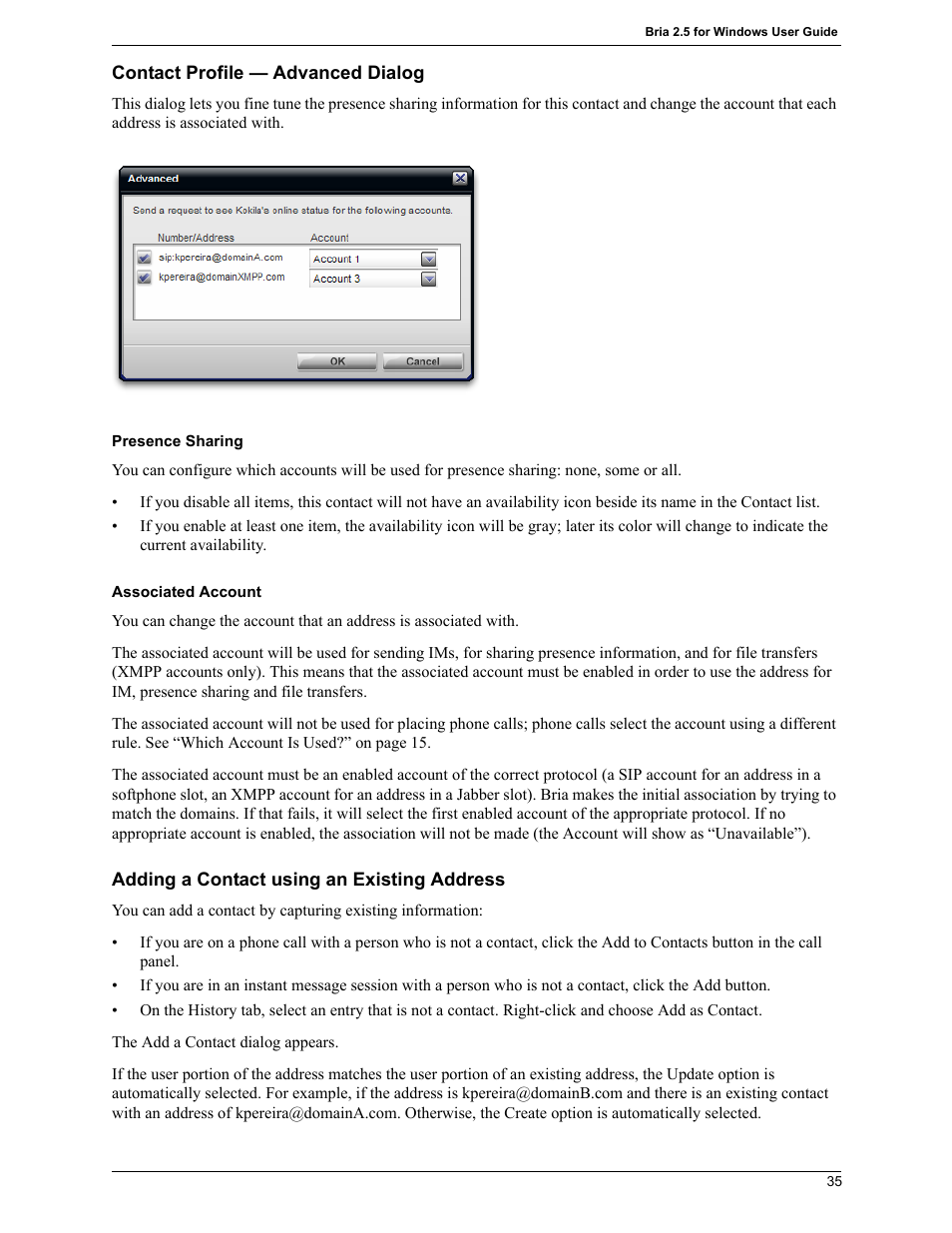 CounterPath Bria 2.5 Windows User Guide User Manual | Page 39 / 96