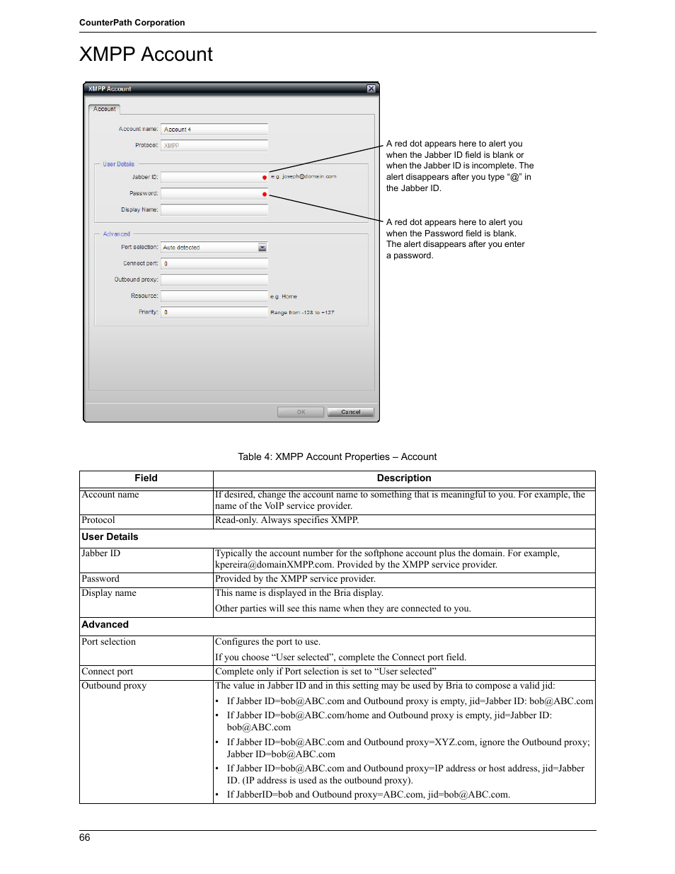 Xmpp account | CounterPath Bria 2.5 Windows User Guide User Manual | Page 70 / 96