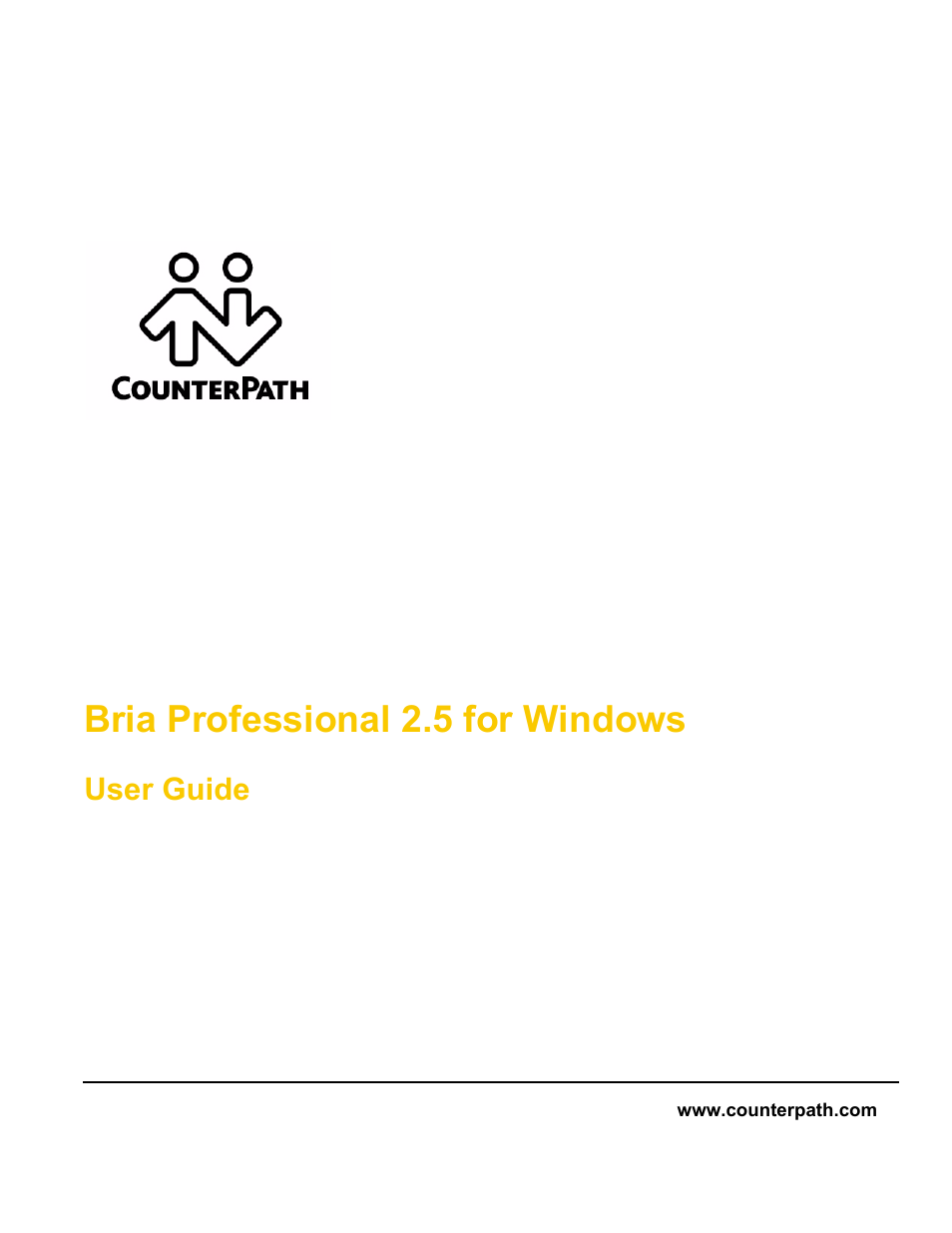 CounterPath Bria Professional 2.5 Windows User Guide User Manual | 72 pages