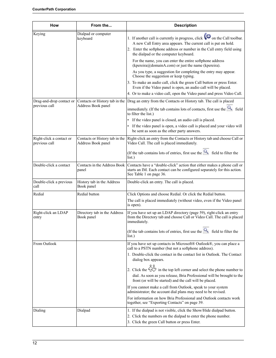 CounterPath Bria Professional 2.5 Windows User Guide User Manual | Page 16 / 72