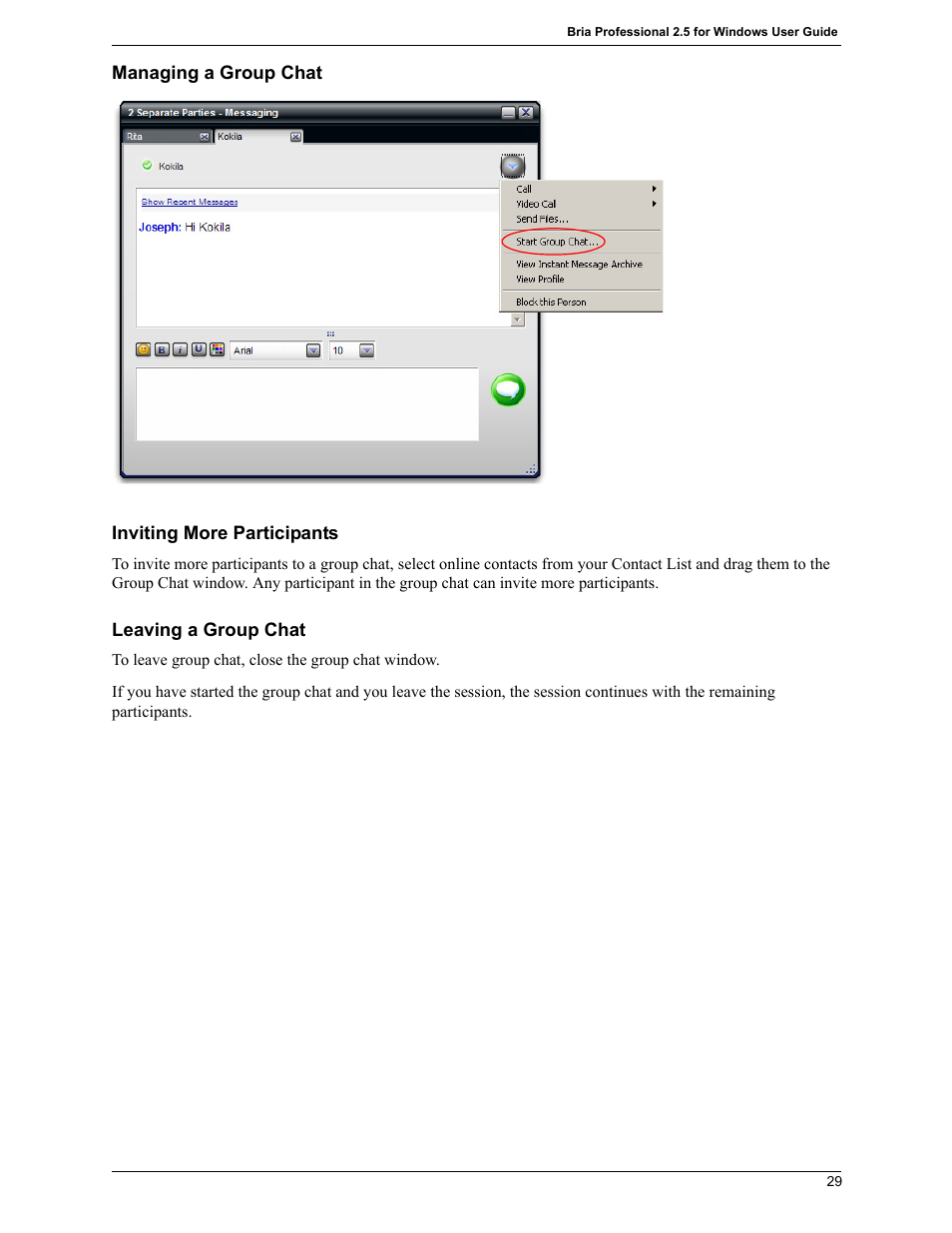 CounterPath Bria Professional 2.5 Windows User Guide User Manual | Page 33 / 72