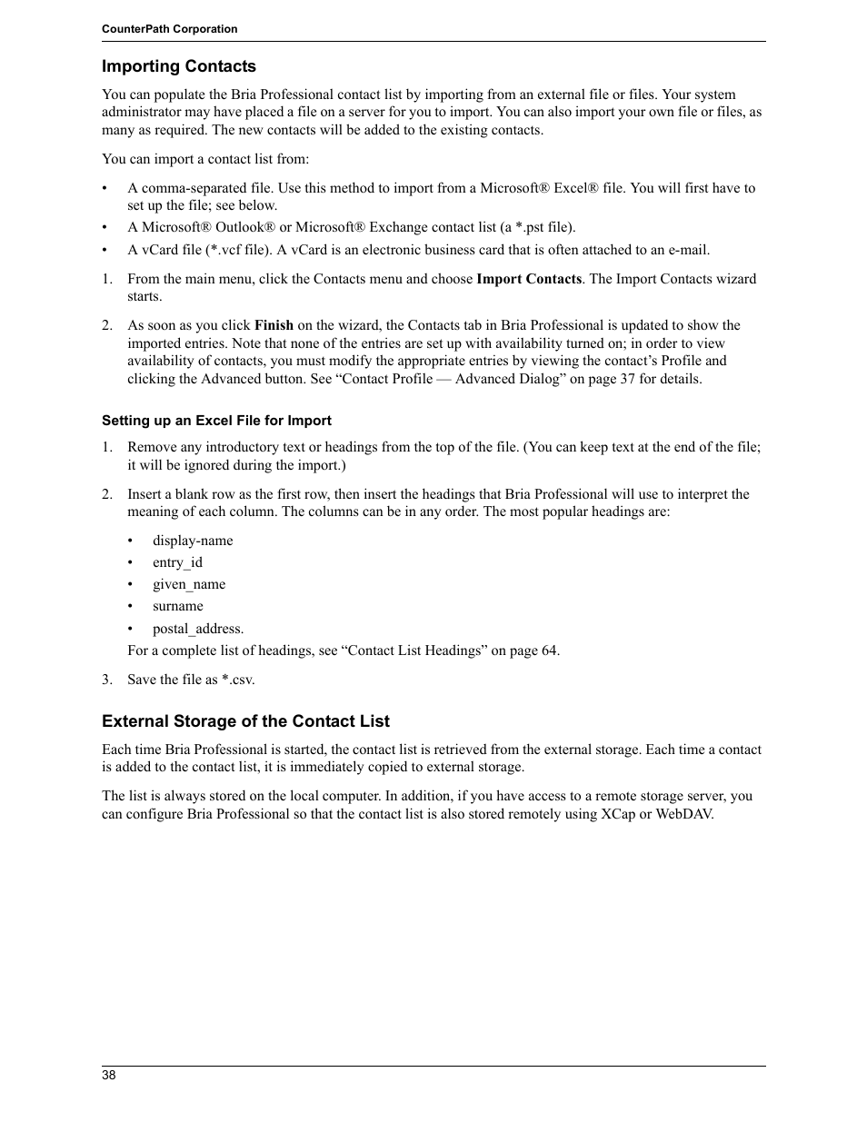 CounterPath Bria Professional 2.5 Windows User Guide User Manual | Page 42 / 72
