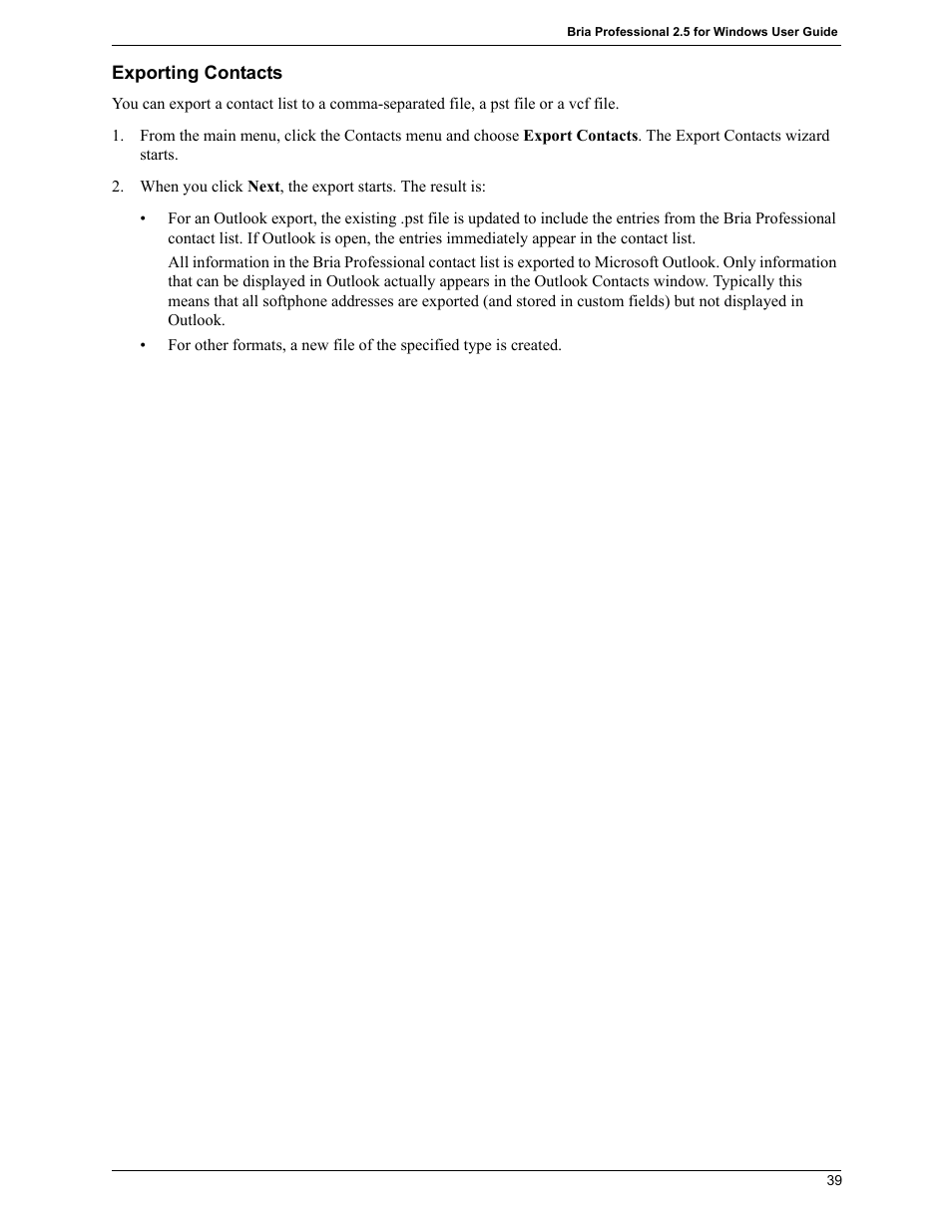 CounterPath Bria Professional 2.5 Windows User Guide User Manual | Page 43 / 72