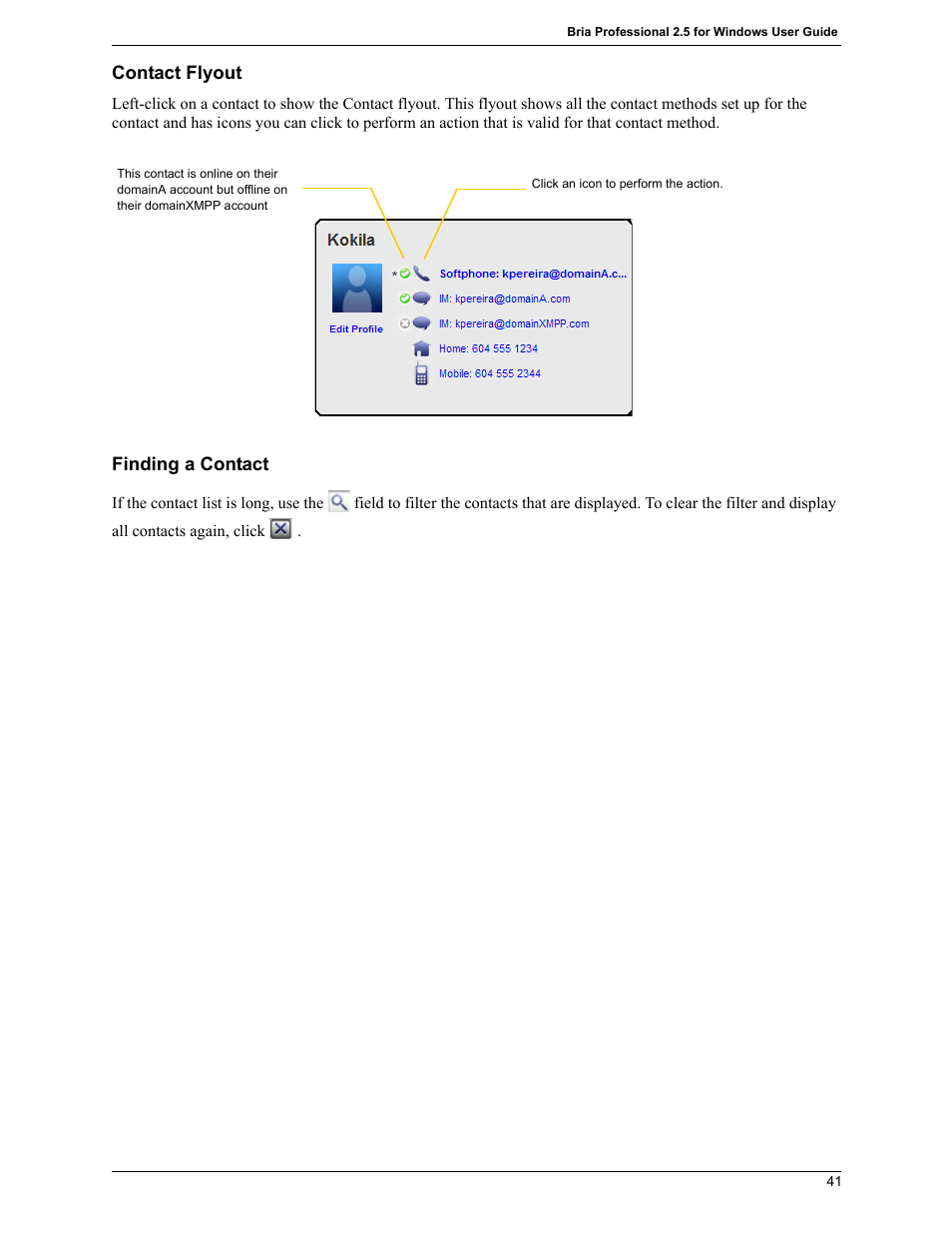 CounterPath Bria Professional 2.5 Windows User Guide User Manual | Page 45 / 72