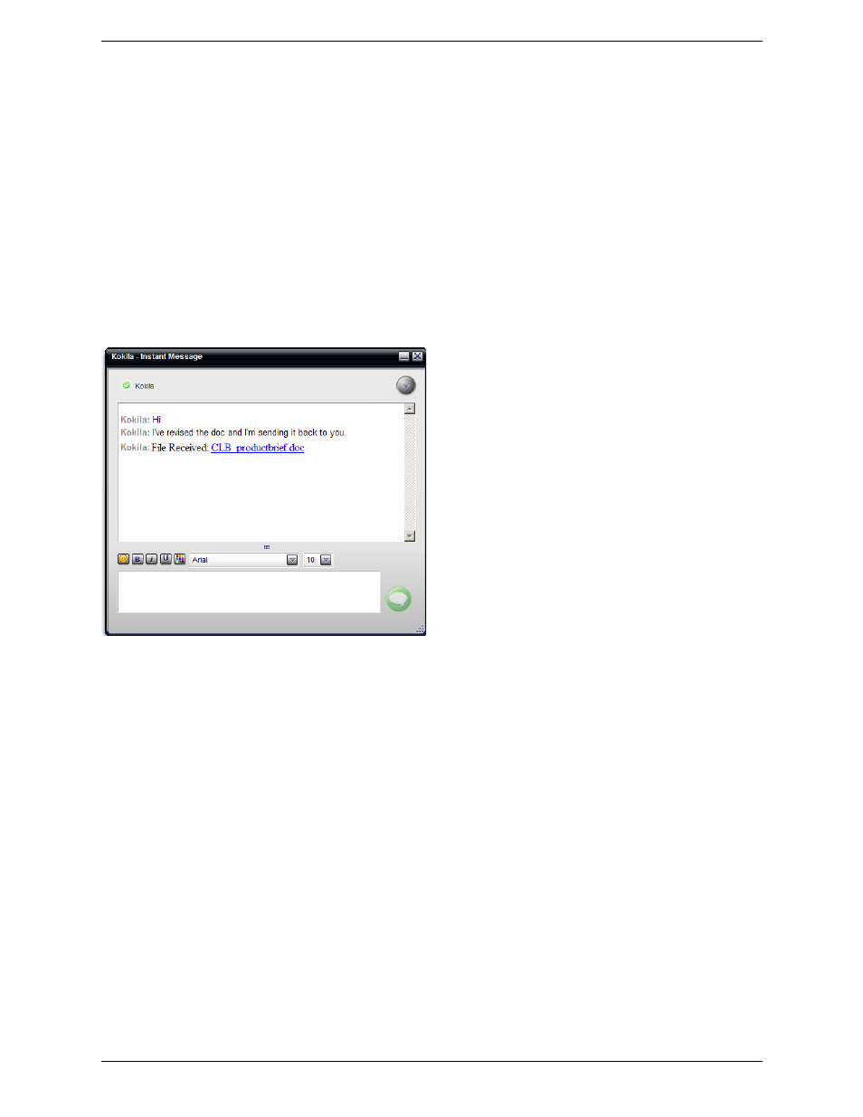Receiving an im, Sending a broadcast im | CounterPath Bria Professional 2.4 User Guide User Manual | Page 31 / 72