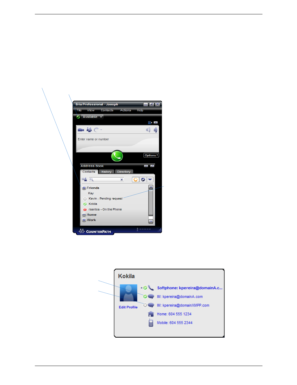 3 availability, Availability | CounterPath Bria Professional 2.4 User Guide User Manual | Page 46 / 72