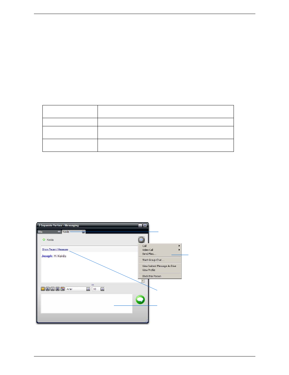 12 instant messaging, Instant messaging, Sending an im | CounterPath Bria 2.4 User Guide User Manual | Page 32 / 96