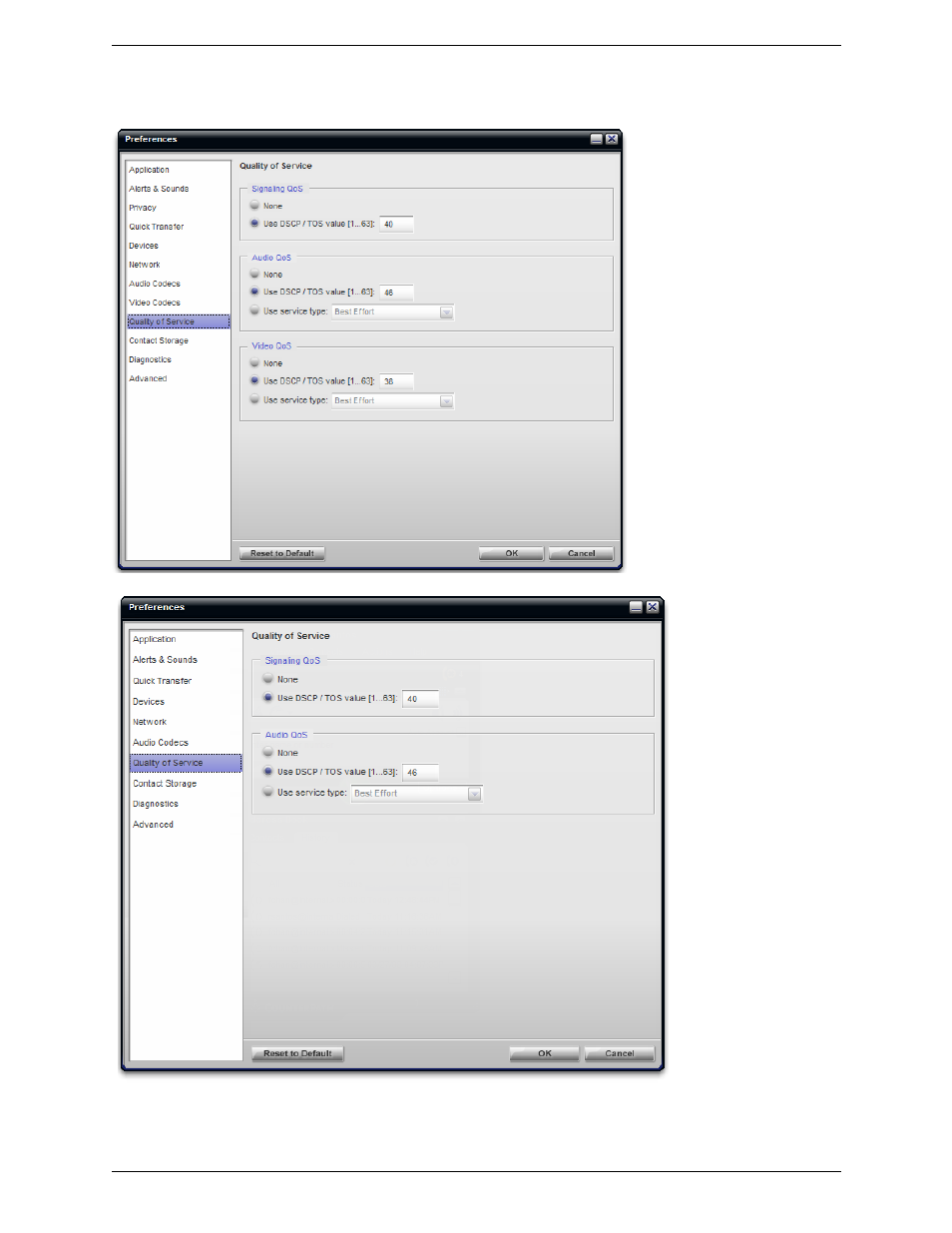 Preferences – quality of service | CounterPath Bria 2.4 User Guide User Manual | Page 64 / 96