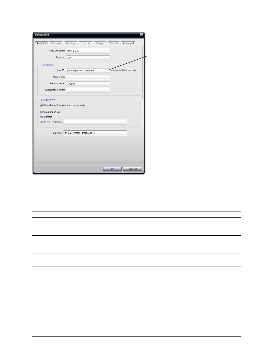 Sip account properties – account | CounterPath Bria 2.4 User Guide User Manual | Page 73 / 96