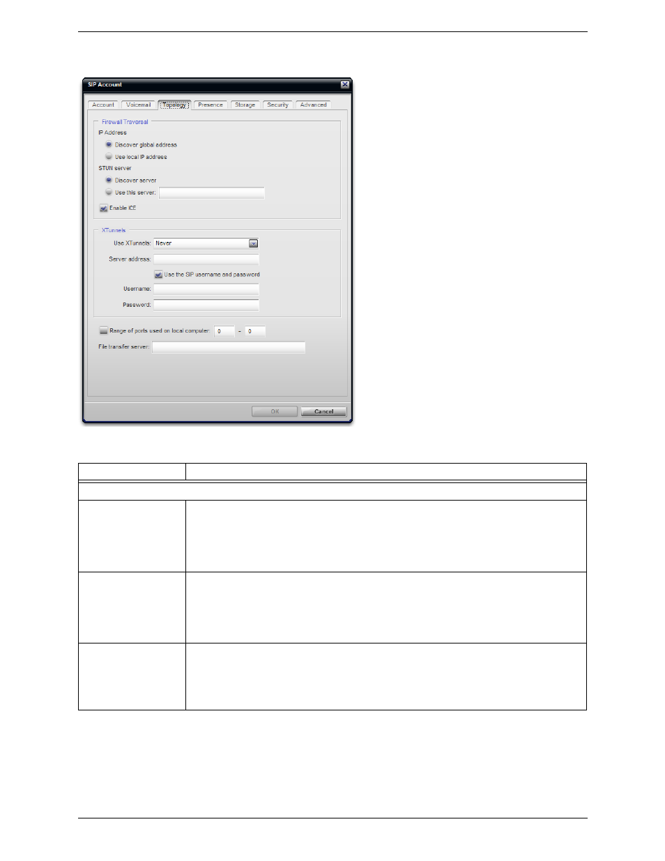 Sip account properties – topology | CounterPath Bria 2.4 User Guide User Manual | Page 77 / 96