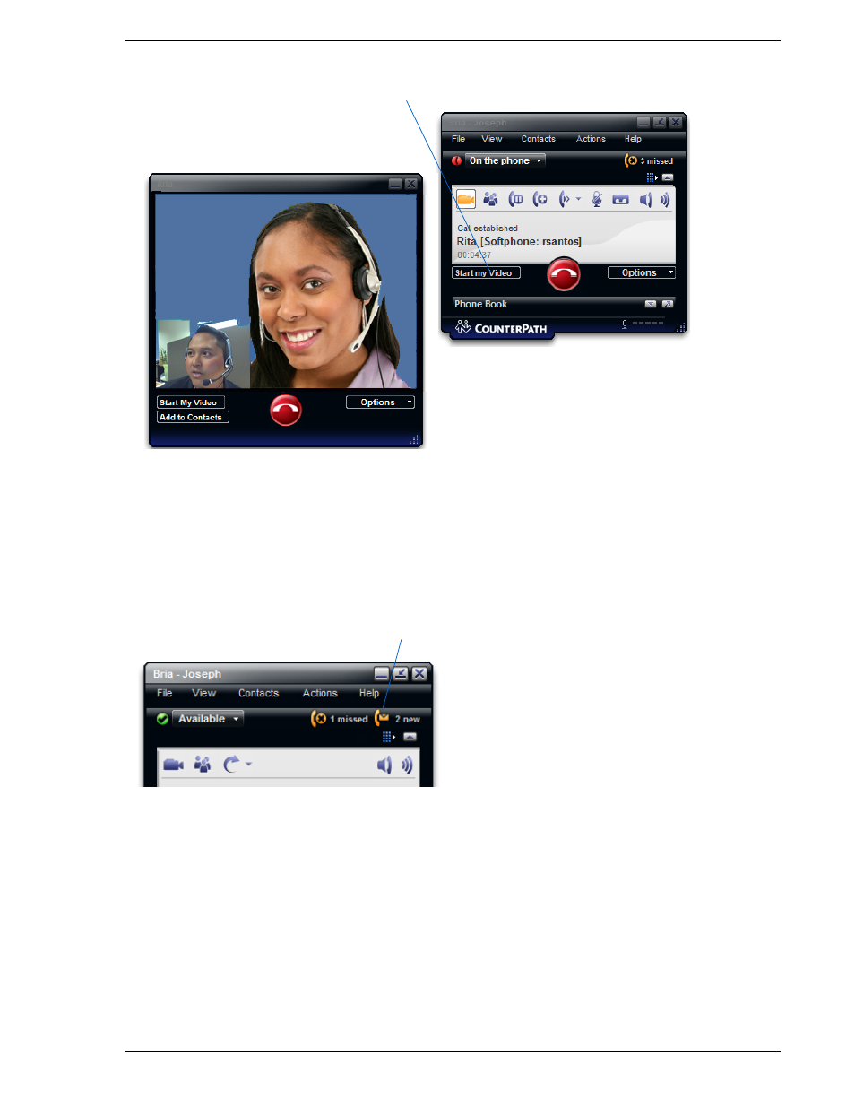 9 voicemail, 10 forwarding calls, Voicemail forwarding calls | CounterPath Bria 2.3 User Guide User Manual | Page 25 / 98