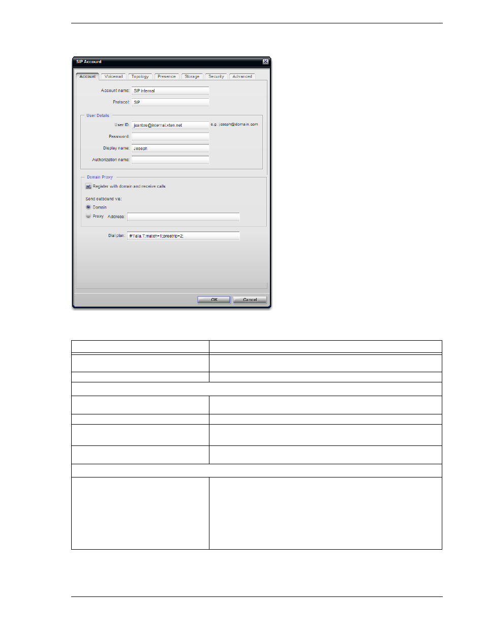 Sip account properties – account | CounterPath Bria 2.3 User Guide User Manual | Page 71 / 98
