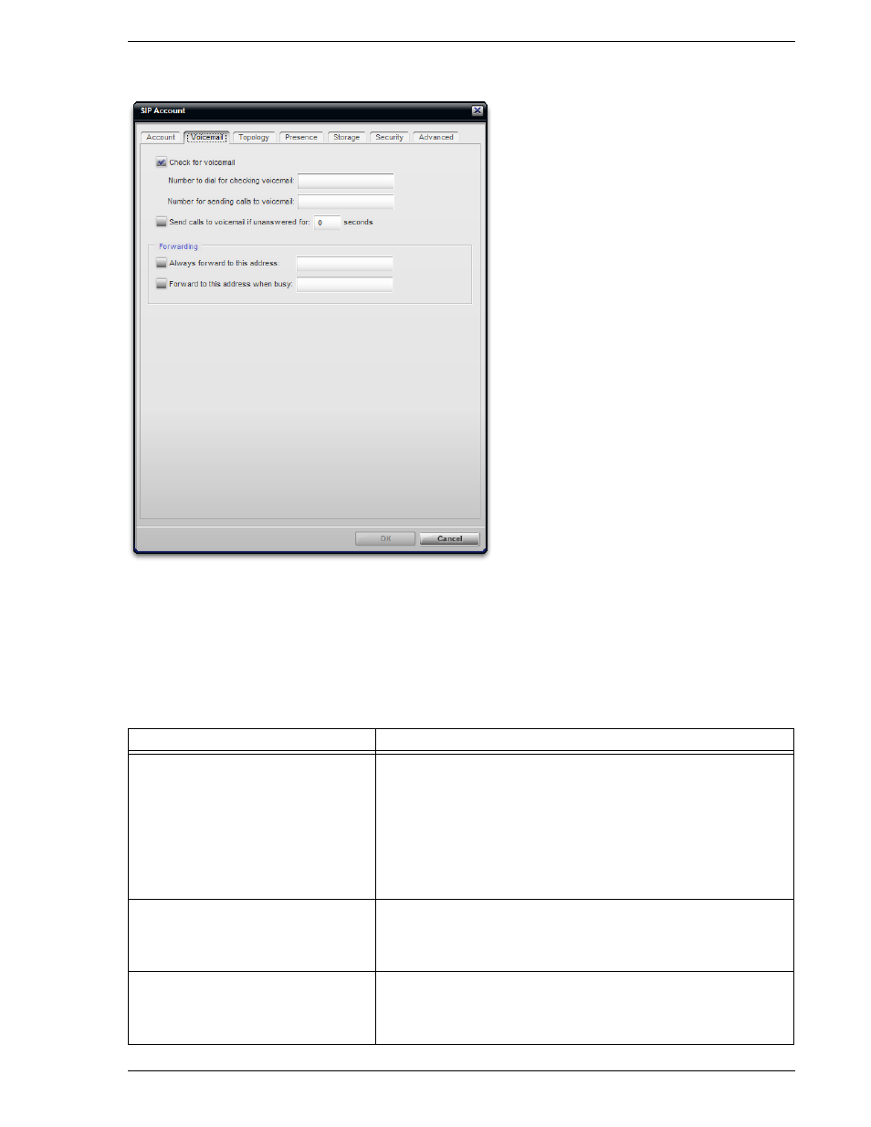 Sip account properties – voicemail | CounterPath Bria 2.3 User Guide User Manual | Page 73 / 98