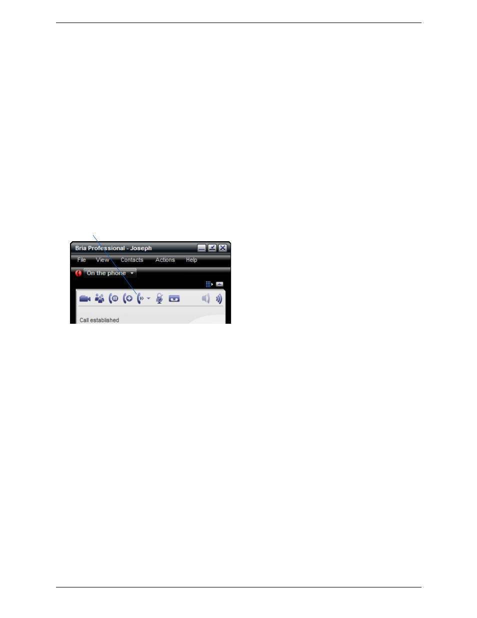 7 transfering a call, Transfering a call, Quick transfer | Basic (unattended) transfer – transfer this call | CounterPath Bria Professional 2.3 User Guide User Manual | Page 21 / 68