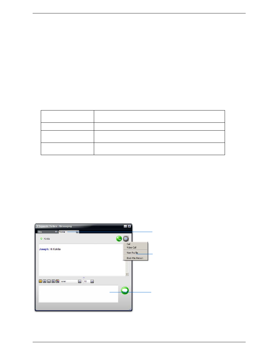 11 instant messaging, Instant messaging, Sending an im | CounterPath Bria Professional 2.3 User Guide User Manual | Page 29 / 68