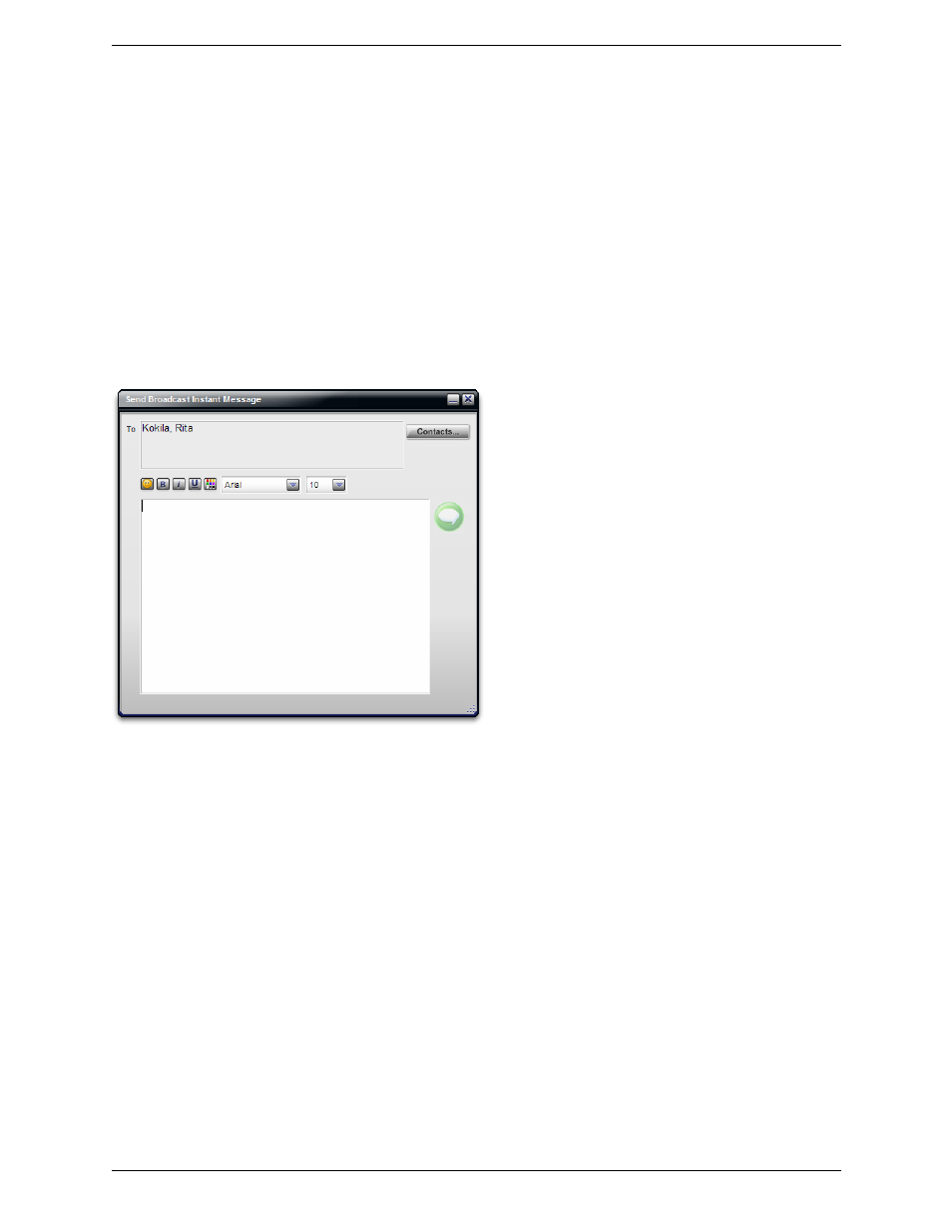 Sending a broadcast im | CounterPath Bria Professional 2.3 User Guide User Manual | Page 31 / 68