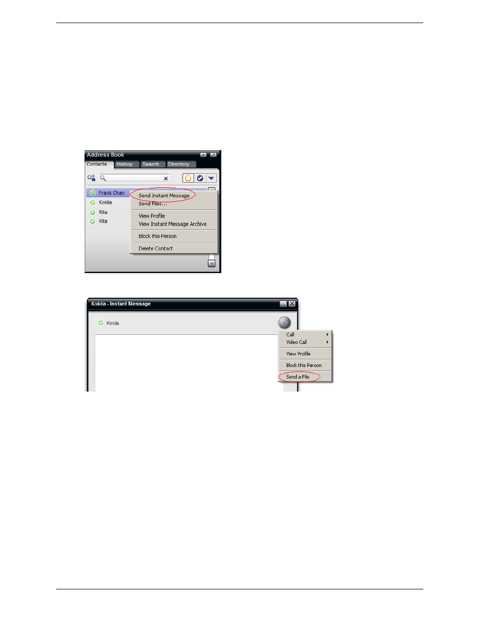 12 sending and receiving files, Sending and receiving files, Sending files | Receiving files | CounterPath Bria Professional 2.3 User Guide User Manual | Page 32 / 68