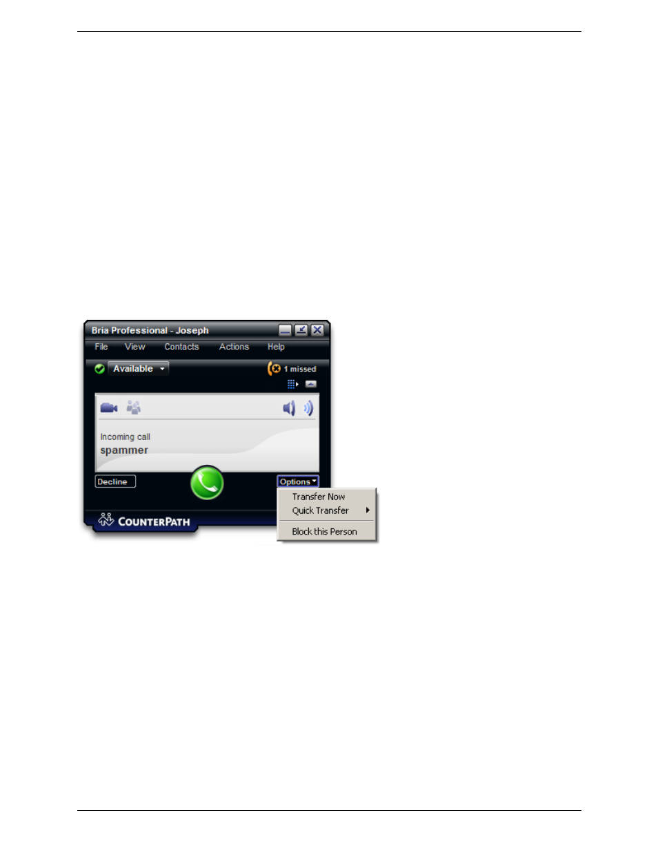 4 privacy, Privacy, Setting up controls in advance | Setting up controls “on the fly | CounterPath Bria Professional 2.3 User Guide User Manual | Page 47 / 68