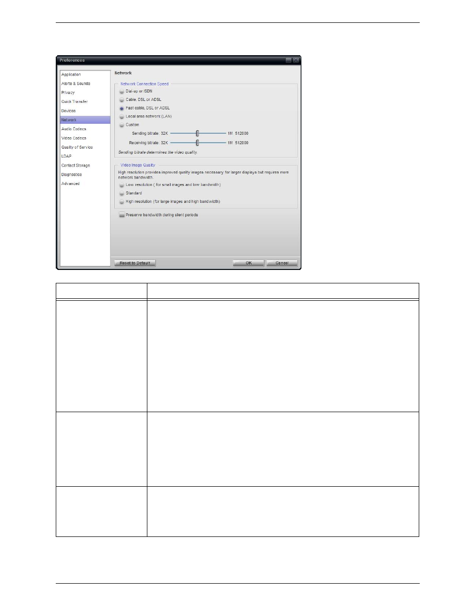 Preferences – network | CounterPath Bria Professional 2.3 User Guide User Manual | Page 58 / 68