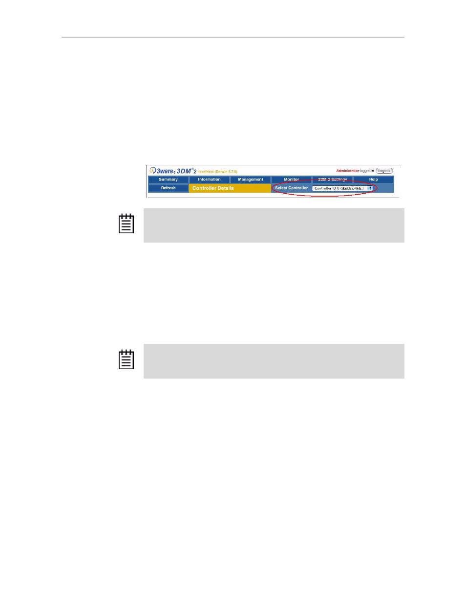 Viewing information about different controllers, Refreshing the screen, 3dm screens and what they're used for | AMCC 3WARE 720-0138-00 User Manual | Page 30 / 170