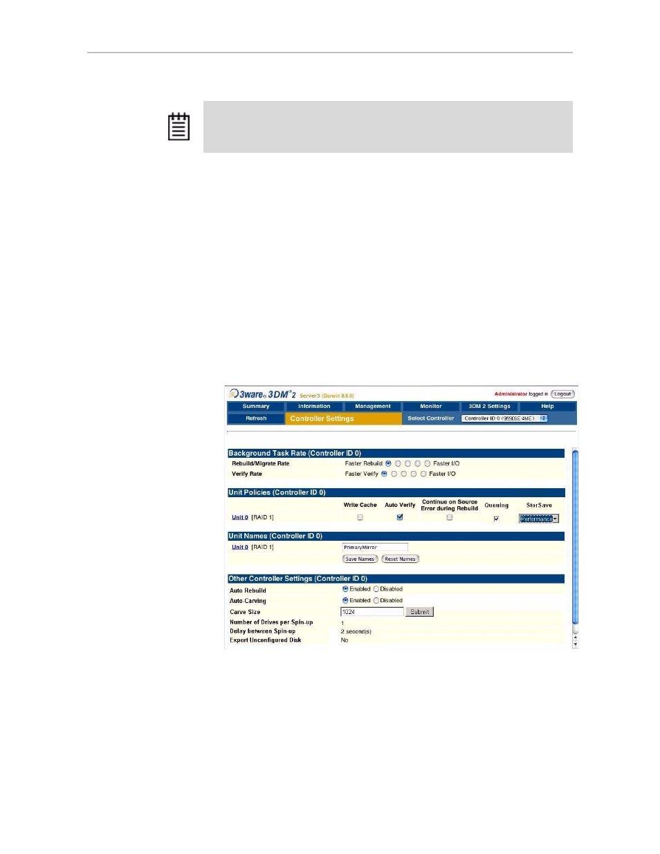 Viewing controller policies | AMCC 3WARE 720-0138-00 User Manual | Page 38 / 170