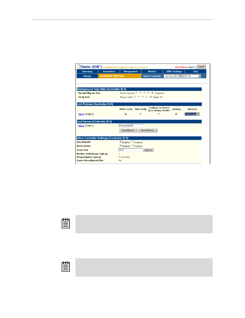 Enabling and disabling the unit write cache | AMCC 3WARE 720-0138-00 User Manual | Page 53 / 170